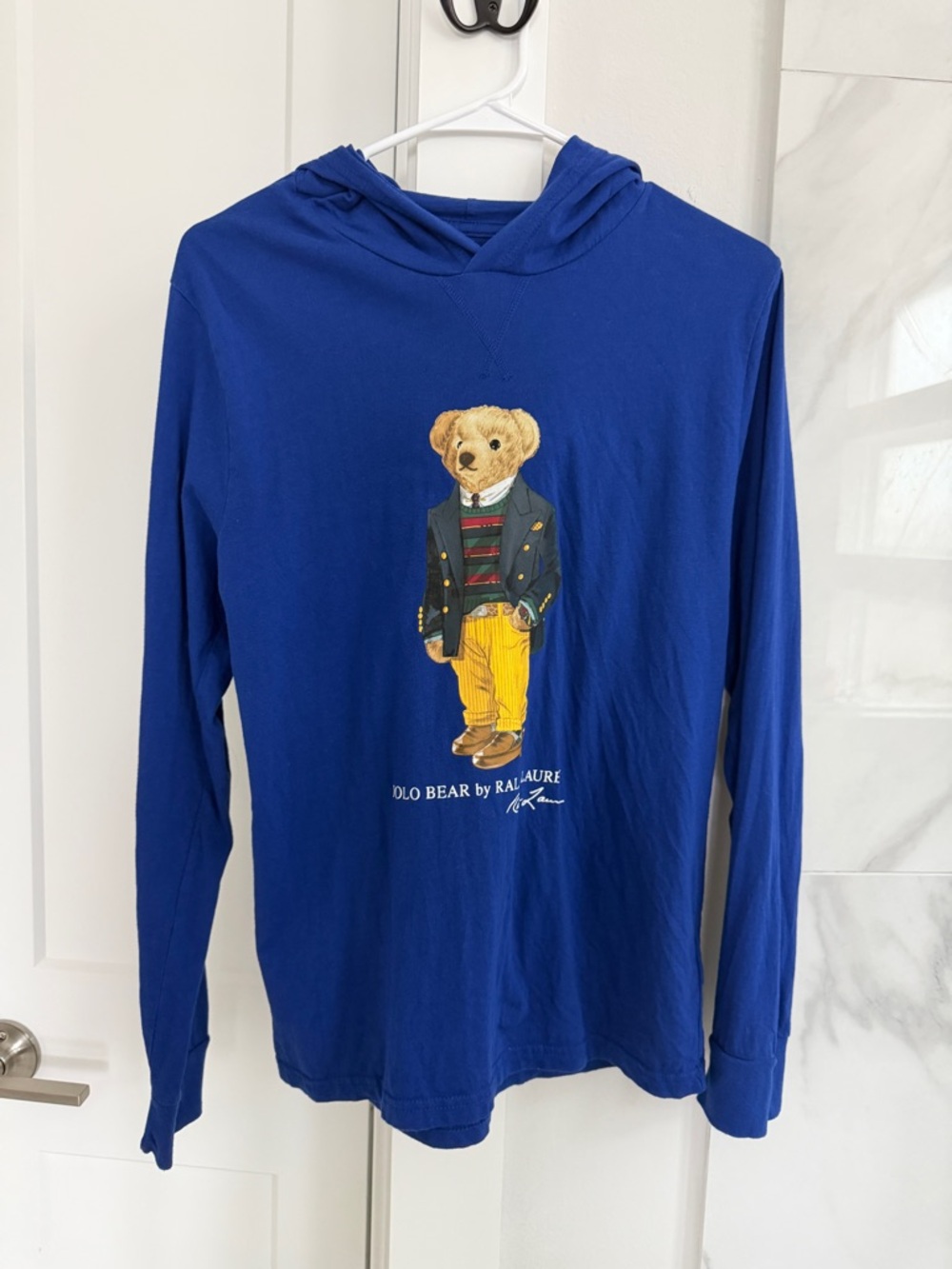 Polo by Ralph Lauren Royal Blue Crewneck with Yellow Logo, New
